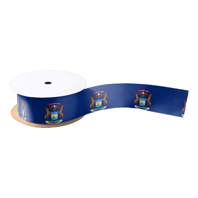 Michigan Flag Satin Ribbon (Spool)