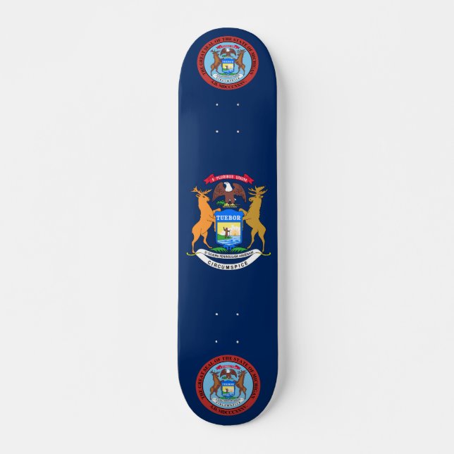 Michigan flag skateboard (Front)