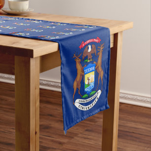 Michigan flag & Sport fan house decor / Michigan Short Table Runner