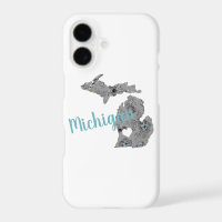 Michigan Floral Filled Silhouette With "Michigan"