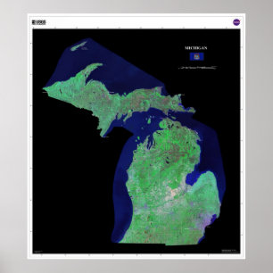 Michigan From Space Poster