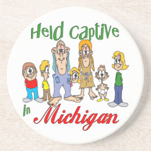 Michigan Funny Trailer Park Sandstone Coaster