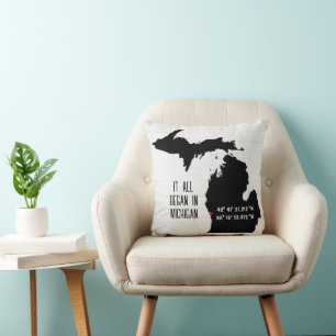 Michigan GPS Coordinates Cushion