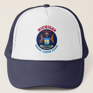 MICHIGAN GREAT LAKES STATE FLAG TRUCKER HAT