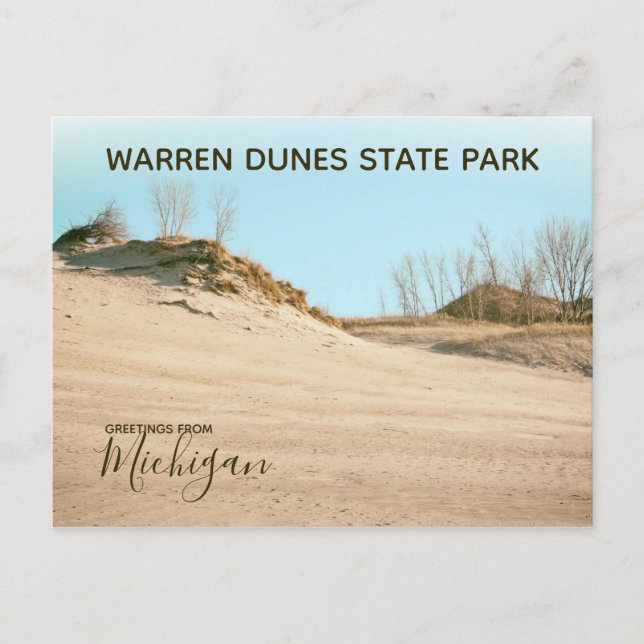 Michigan Greetings From Warren Dunes State Park Postcard (Front)