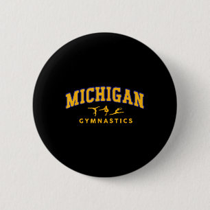 Michigan Gymnastics Gymnast Acrobatics T-shirt.png 6 Cm Round Badge