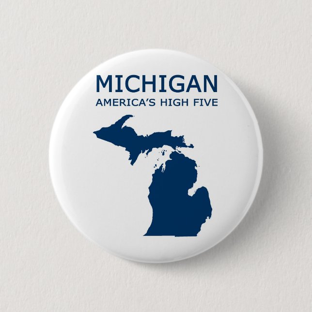 Michigan H5 6 Cm Round Badge (Front)
