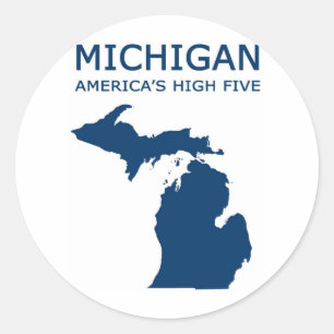 Michigan H5 Classic Round Sticker