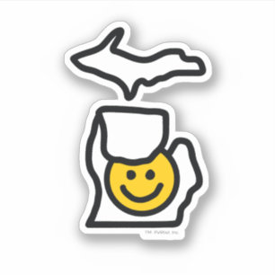 Michigan Holding a Smile Sticker