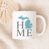 Michigan Home Aqua Blue State Heart