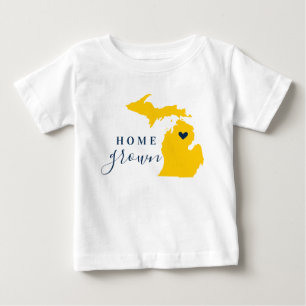 Michigan Home Grown Blue and Gold Baby T-Shirt