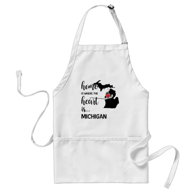 Michigan home is where the heart is standard apron (Front)