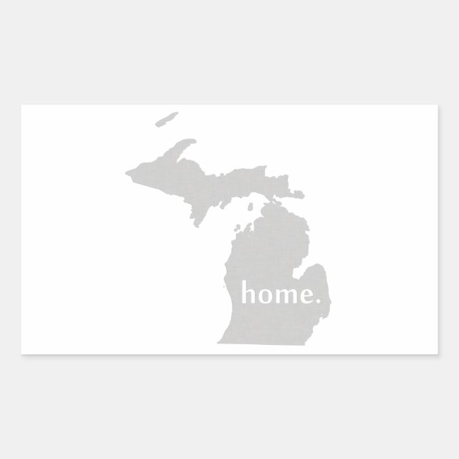 Michigan home silhouette state map rectangular sticker (Front)