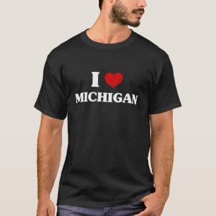 Michigan I Heart Michigan Proud US State I Love Mi T-Shirt
