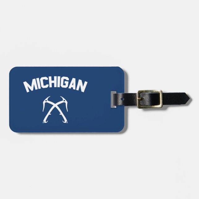 Michigan Ice Climbing Luggage Tag (Front Horizontal)