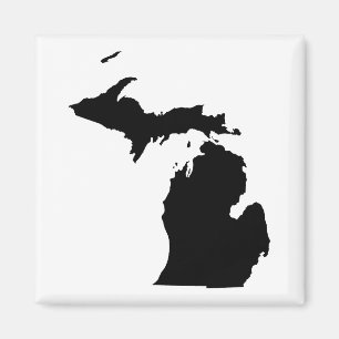 Michigan in Black and White Magnet