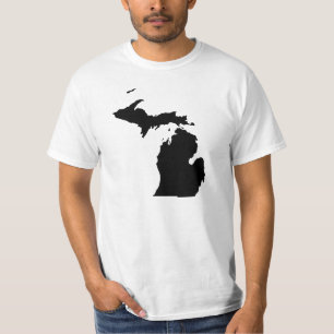 Michigan in Black and White T-Shirt