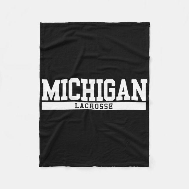 Michigan Lacrosse 1  Fleece Blanket (Front)
