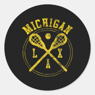 Michigan Lacrosse Lax Logo  Classic Round Sticker