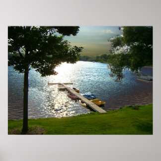 Michigan Lake st sunset Poster