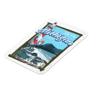 Michigan Lighthouse travel poster!. Magnet