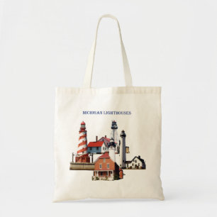 Michigan Lighthouses tote bag