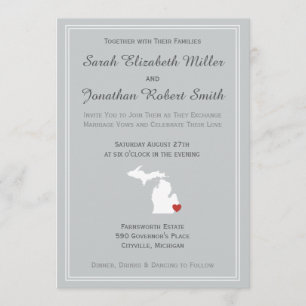 Michigan Love - Customisable Wedding Invitation