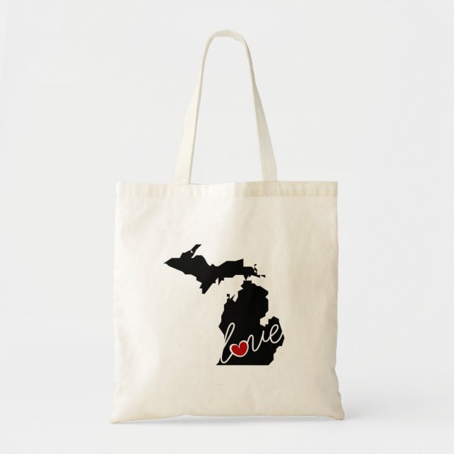 Michigan Love!  Gifts for MI Lovers Tote Bag (Front)