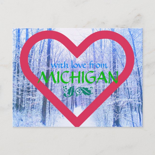 MICHIGAN LOVE HOLIDAY POSTCARD (Front)