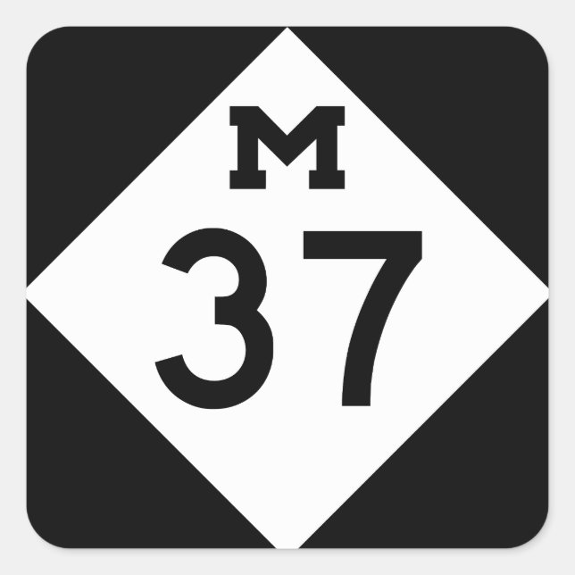 Michigan M-37 Square Sticker (Front)
