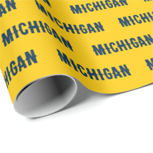 Michigan Maize and Blue Wrapping Paper