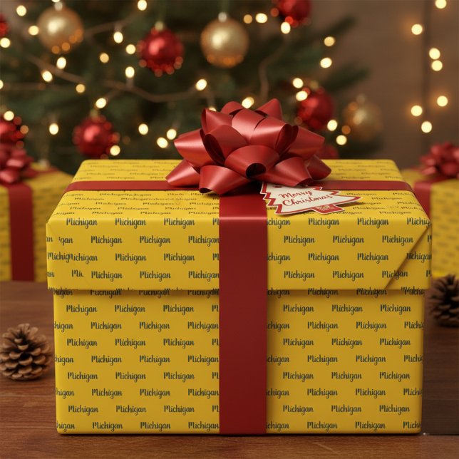 Michigan Maize and Blue Wrapping Paper (Michigan Maize and Blue Wrapping Paper)