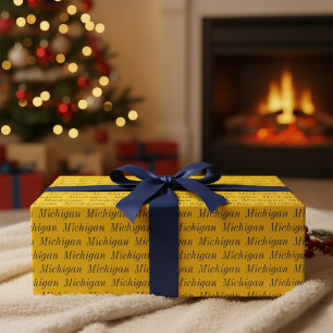 Michigan Maize and Blue Wrapping Paper
