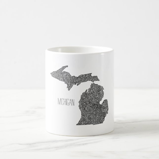 Michigan Map Coffee Mug (Center)
