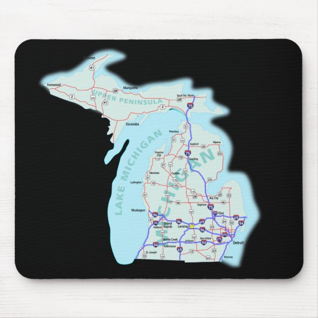 Michigan Map Mousepad (Front)