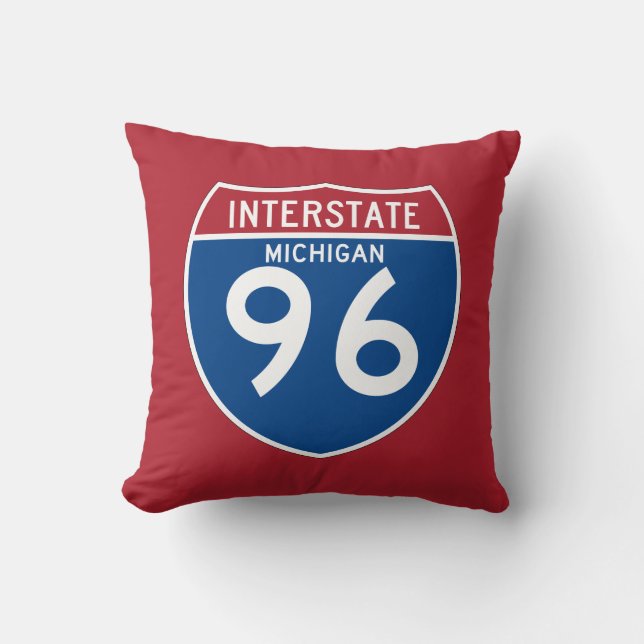 Michigan MI I-96 Interstate Highway Shield - Cushion (Front)