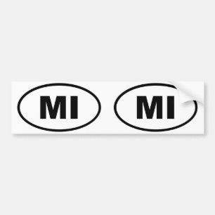 Michigan MI oval Bumper Sticker