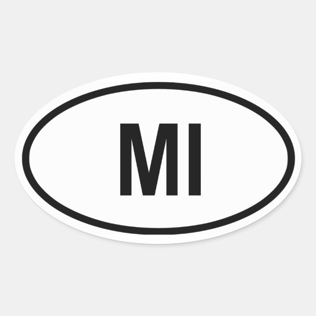 Michigan "MI" Oval Sticker (Front)