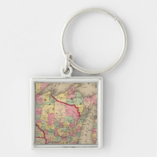 Michigan, Minnesota, and Wisconsin 2 Key Ring