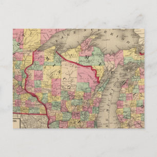 Michigan, Minnesota, and Wisconsin 2 Postcard