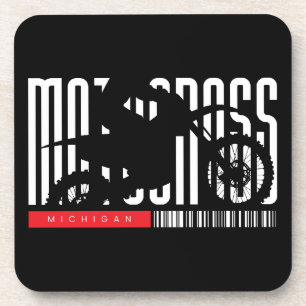 Michigan Motocross Motorcycle Silhouette Coaster