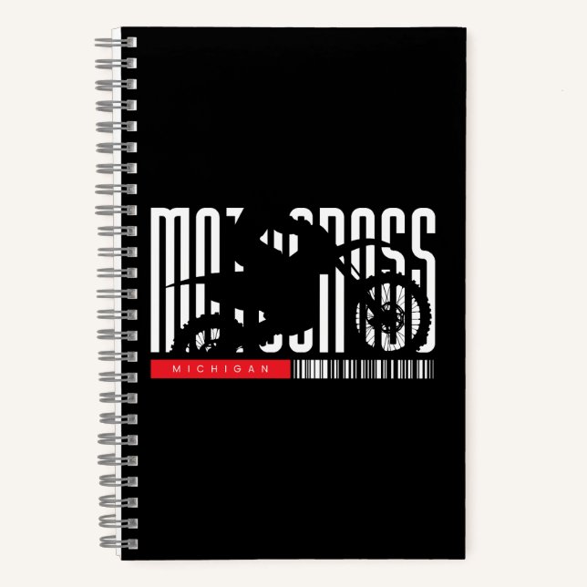 Michigan Motocross Motorcycle Silhouette Notebook (Front)