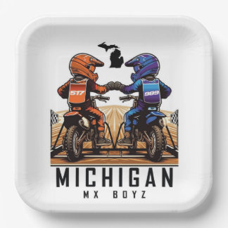 michigan mx boyz paper plate