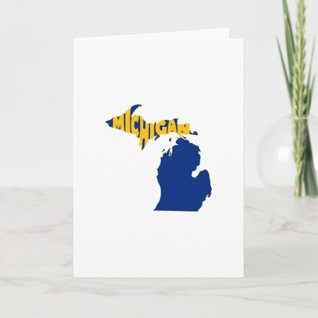 Michigan Name Word Art Yellow Large Greeting Card (Front)