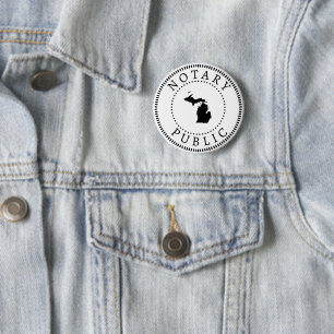 Michigan Notary Public  6 Cm Round Badge