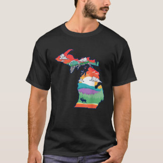 Michigan Outside Vintage Nature Illustration Artis T-Shirt