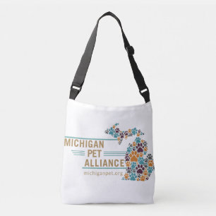Michigan Paw Prints and One Voice Crossbody Bag