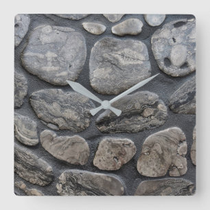 Michigan petoskey stone background square wall clock