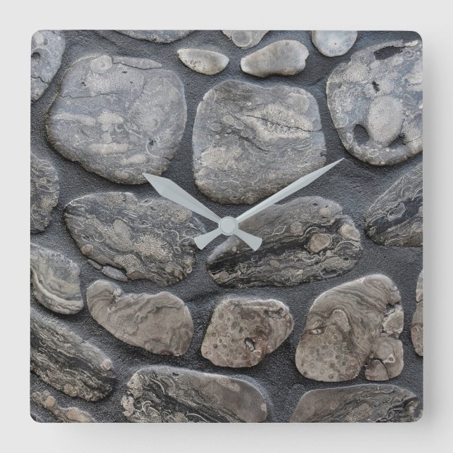 Michigan petoskey stone background square wall clock (Front)