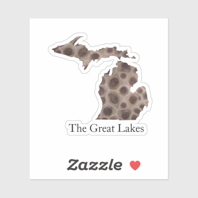 Michigan Petoskey Stone, Great Lakes mitten  (Sheet)